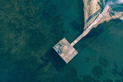 Aerial view of pier over sea