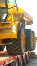 Close-up of yellow truck