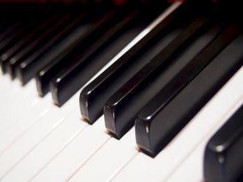 High angle view of piano keys