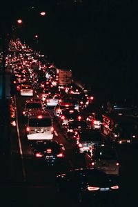 Traffic on road at night