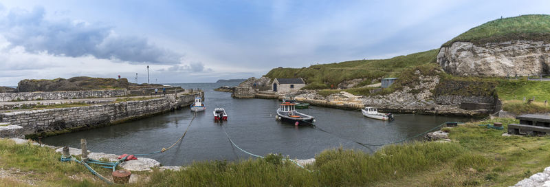 Panoramic view of river against sky