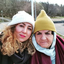 Portrait of beautiful woman with mother 