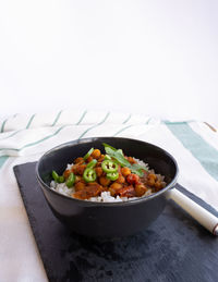 Close-up of salad in bowl on table