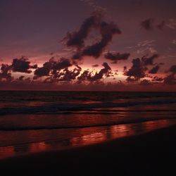 Scenic view of sea at sunset