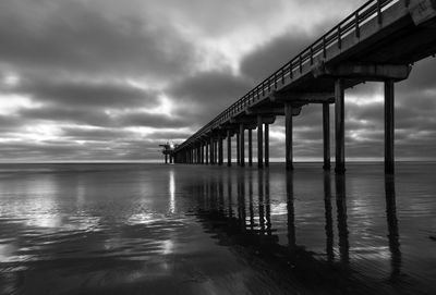 Bridge over sea against sky