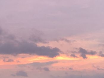 Low angle view of clouds in sky during sunset
