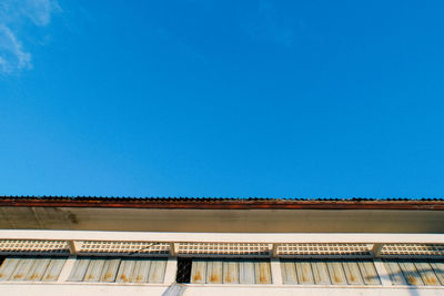 Roof against clear blue sky