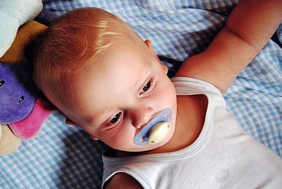 Close-up portrait of cute baby