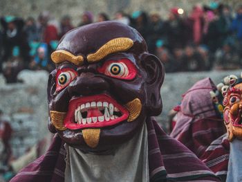 Close-up of person wearing mask