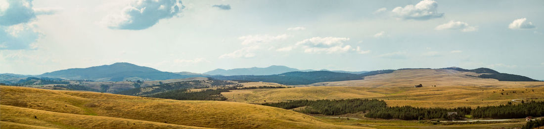 Scenic view of mountains against sky