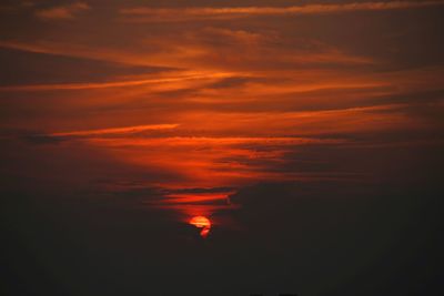 Scenic view of dramatic sky during sunset