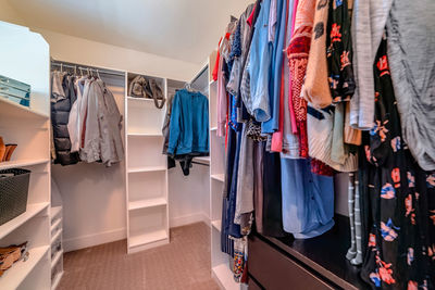 Panoramic view of clothes hanging at store