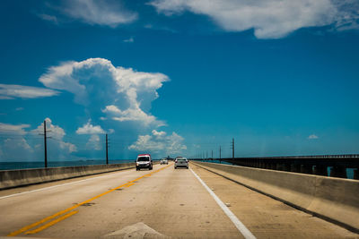 Road against blue sky