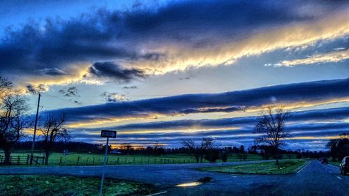 Scenic view of dramatic sky during sunset