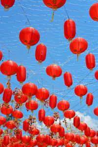 Chinese lanterns hung on the streets of solo, central java during the chinese new year 2020