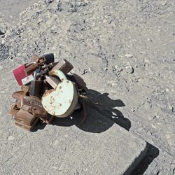 High angle view of coin-operated binoculars on sand