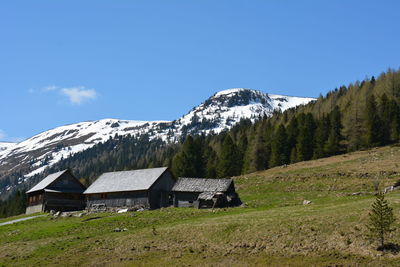 The schönfeldsattel is a pass landscape in the nock mountains 
