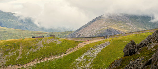 Panoramic view of mountains against sky