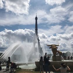 Group of people in front of fountain