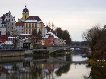 Buildings in lake