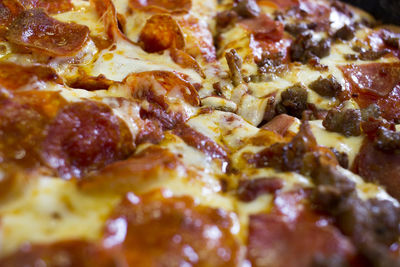 Full frame shot of pizza