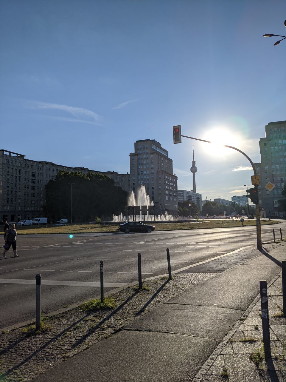 VIEW OF STREET AND BUILDINGS IN CITY