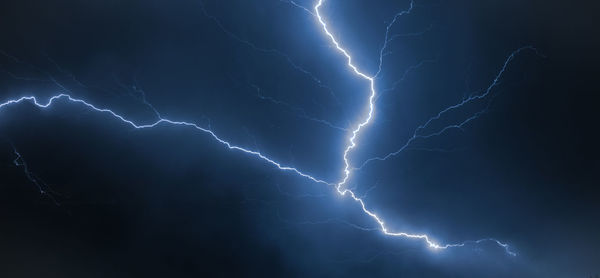 Low angle view of lightning in sky