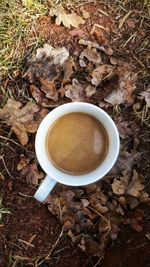 High angle view of coffee