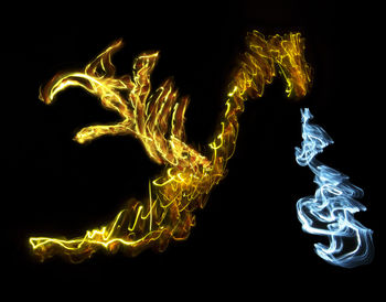 Close-up of light painting at night