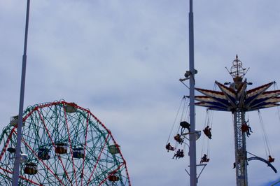 Low angle view of ferris wheel against sky