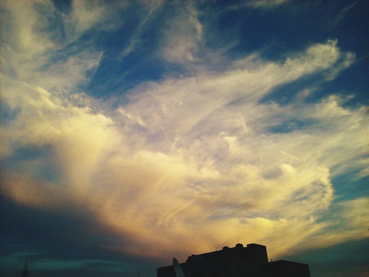 cloud - sky, sky, low angle view, no people, sunset, nature, outdoors, beauty in nature, built structure, architecture, scenics, building exterior, day