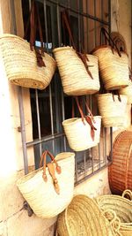 Close-up of a wicker basket