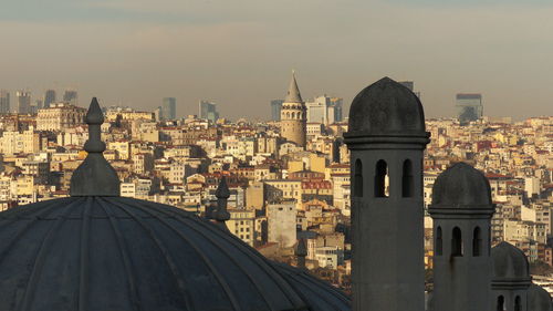 View of city buildings against sky