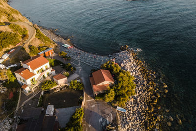 High angle view of sea