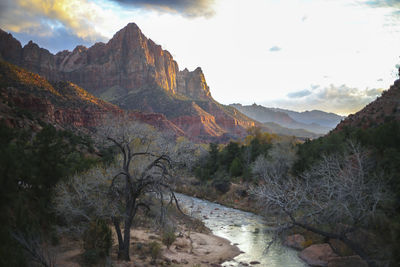 Scenic view of mountains against sky