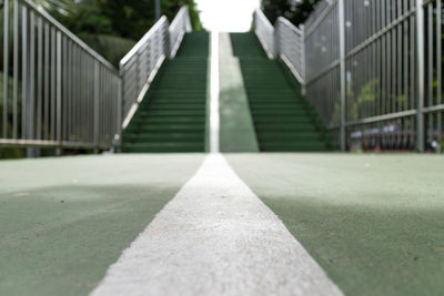 Surface level of footpath amidst buildings