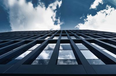 Low angle view of modern building against sky