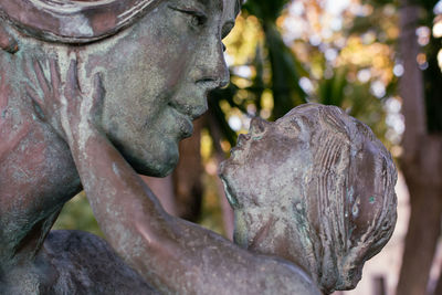 Close-up of statue mother and child 