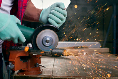 Man working on metal structure