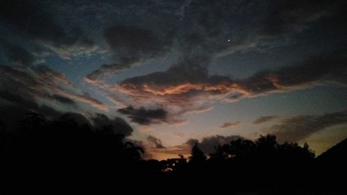 Low angle view of sky at night