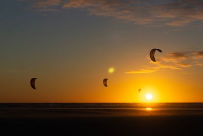 Scenic view of sunset over sea