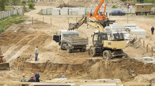 People working at construction site