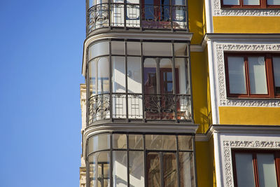 Low angle view of building against clear sky