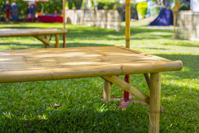 Empty bench in park