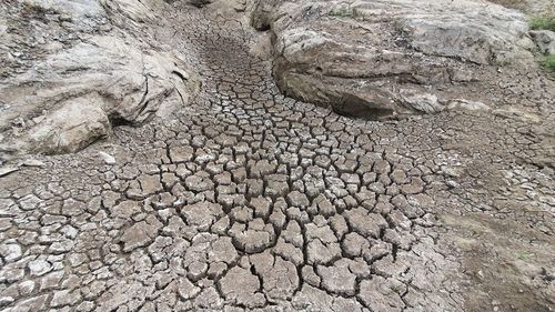 Full frame shot of cracked land