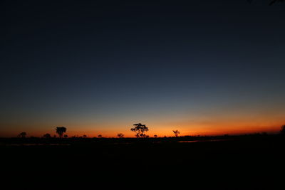 Scenic view of silhouette landscape against sky during sunset