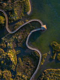 High angle view of road