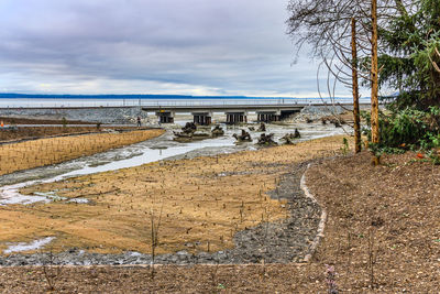 Train trestle at meadowdale beach park in lynnwood, washington.