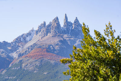 Scenic view of mountains against clear sky