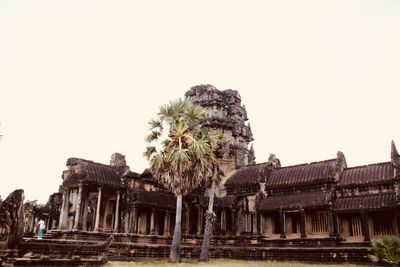 Exterior of temple against clear sky